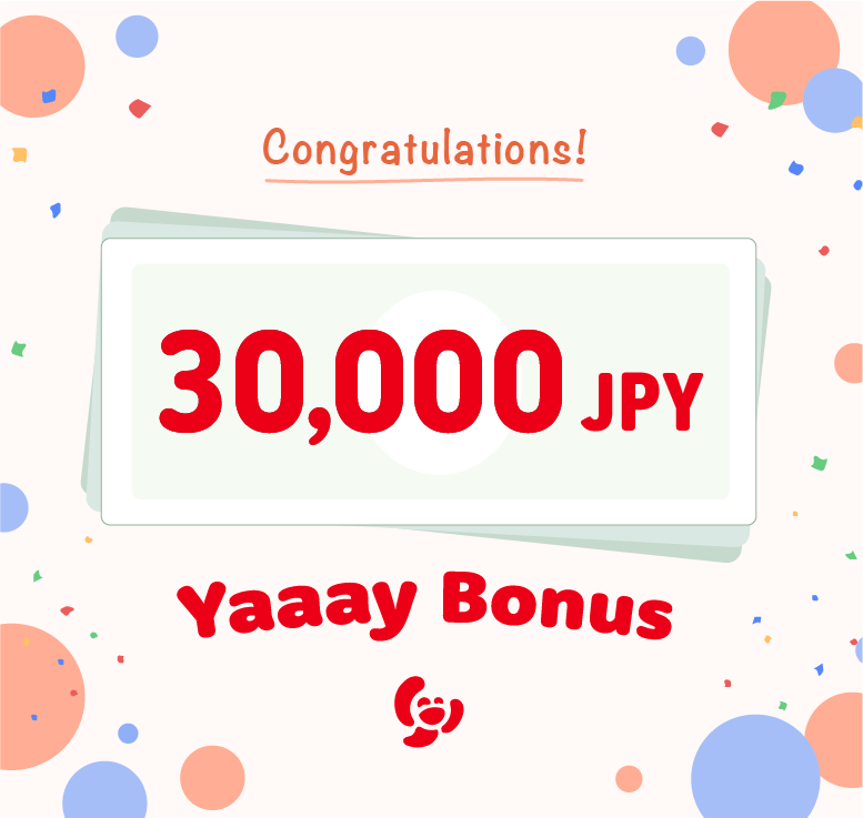 Yaaay Bonus, Yaaay awards a total of 30000 yen after you accept a job offer